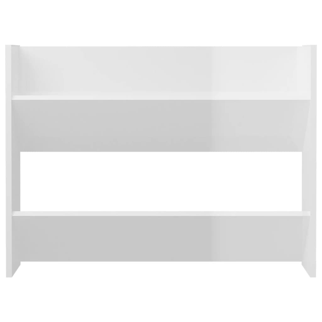Wand-Schuhschränke 2 Stk. Hochglanz-Weiß 80x18x60 cm Spanplatte