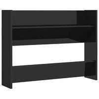Thumbnail for Wand-Schuhschrank Hochglanz-Schwarz 80x18x60 cm Spanplatte