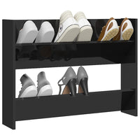 Thumbnail for Wand-Schuhschrank Hochglanz-Schwarz 80x18x60 cm Spanplatte