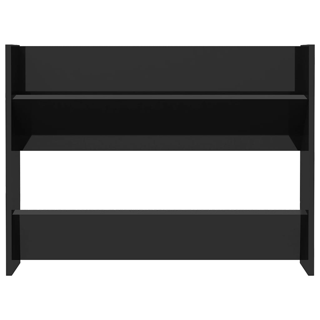 Wand-Schuhschrank Hochglanz-Schwarz 80x18x60 cm Spanplatte
