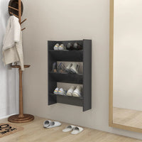Thumbnail for Wand-Schuhschrank Grau 60x18x90 cm Spanplatte