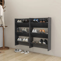 Thumbnail for Wand-Schuhschränke 2 Stk. Grau 60x18x90 cm Spanplatte