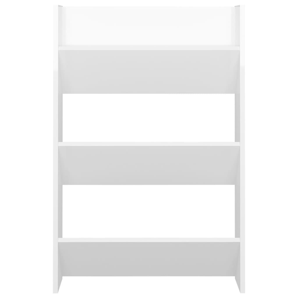 Wand-Schuhschrank Hochglanz-Weiß 60x18x90 cm Spanplatte