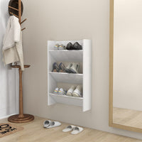 Thumbnail for Wand-Schuhschrank Hochglanz-Weiß 60x18x90 cm Spanplatte