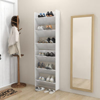 Thumbnail for Wand-Schuhschränke 2 Stk. Hochglanz-Weiß 60x18x90 cm Spanplatte