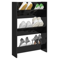 Thumbnail for Wand-Schuhschrank Hochglanz-Schwarz 60x18x90 cm Holzwerkstoff