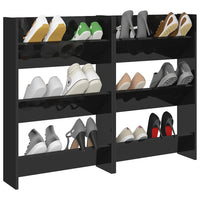 Thumbnail for Wand-Schuhschränke 2 Stk. Hochglanz-Schwarz 60x18x90 cm