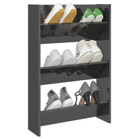 Thumbnail for Wand-Schuhschrank Hochglanz-Grau 60x18x90 cm Spanplatte