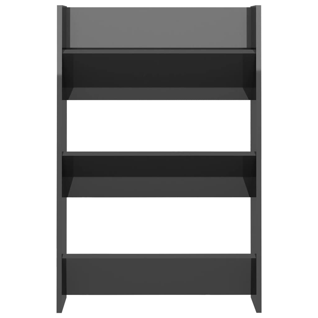 Wand-Schuhschrank Hochglanz-Grau 60x18x90 cm Spanplatte