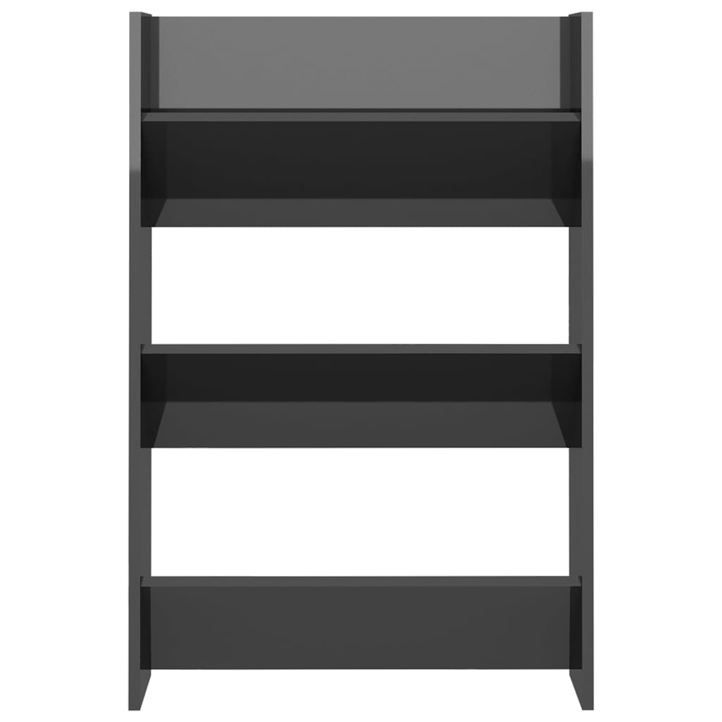 Wand-Schuhschränke 2 Stk. Hochglanz-Grau 60x18x90 cm Spanplatte