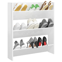 Thumbnail for Wand-Schuhschrank Hochglanz-Weiß 80x18x90 cm Spanplatte