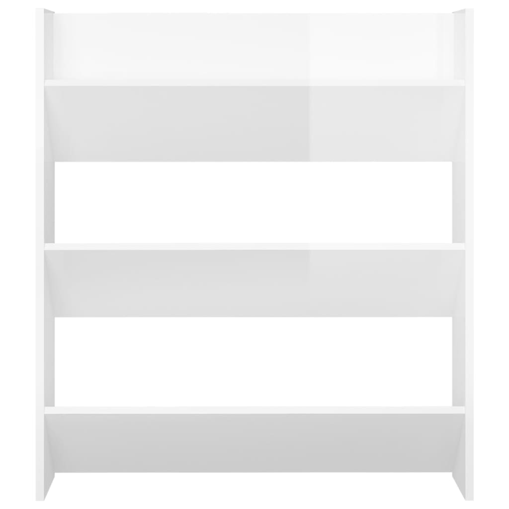 Wand-Schuhschrank Hochglanz-Weiß 80x18x90 cm Spanplatte