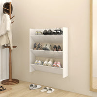 Thumbnail for Wand-Schuhschrank Hochglanz-Weiß 80x18x90 cm Spanplatte