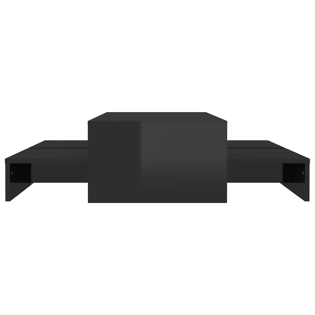 Satztisch-Set Hochglanz-Schwarz 100x100x26,5 cm