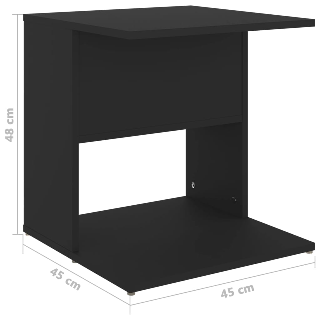 Beistelltisch Schwarz 45x45x48 cm Holzwerkstoff