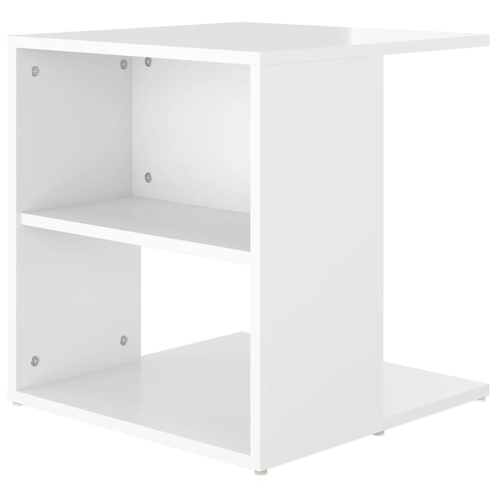 Beistelltisch Hochglanz-Weiß 45x45x48 cm Spanplatte