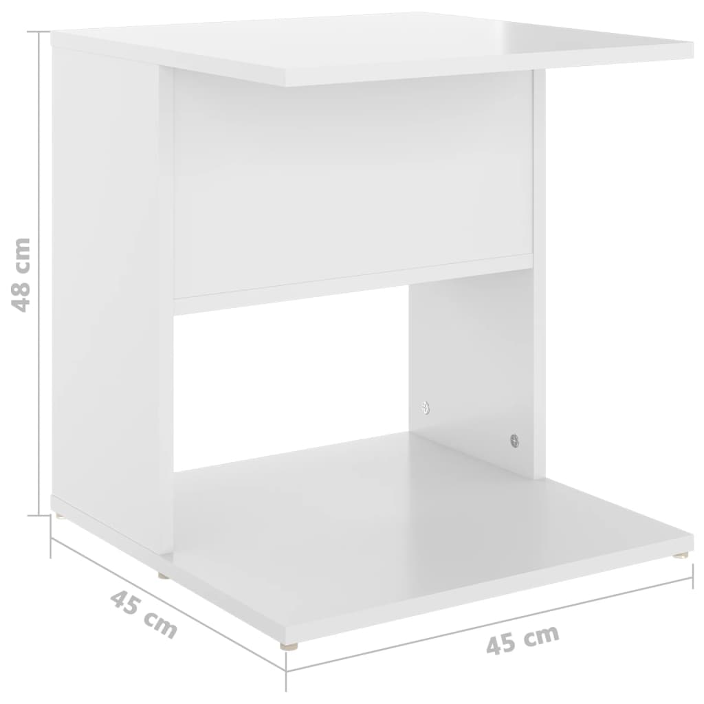 Beistelltisch Hochglanz-Weiß 45x45x48 cm Spanplatte