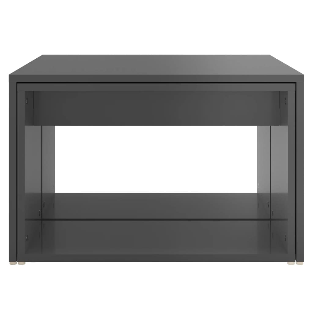 3-tlg. Satztisch-Set Hochglanz-Grau 60x60x38 cm