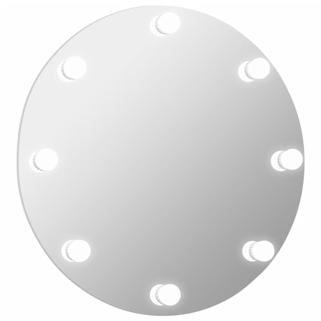 Wandspiegel ohne Rahmen mit LED-Beleuchtung Rund Glas