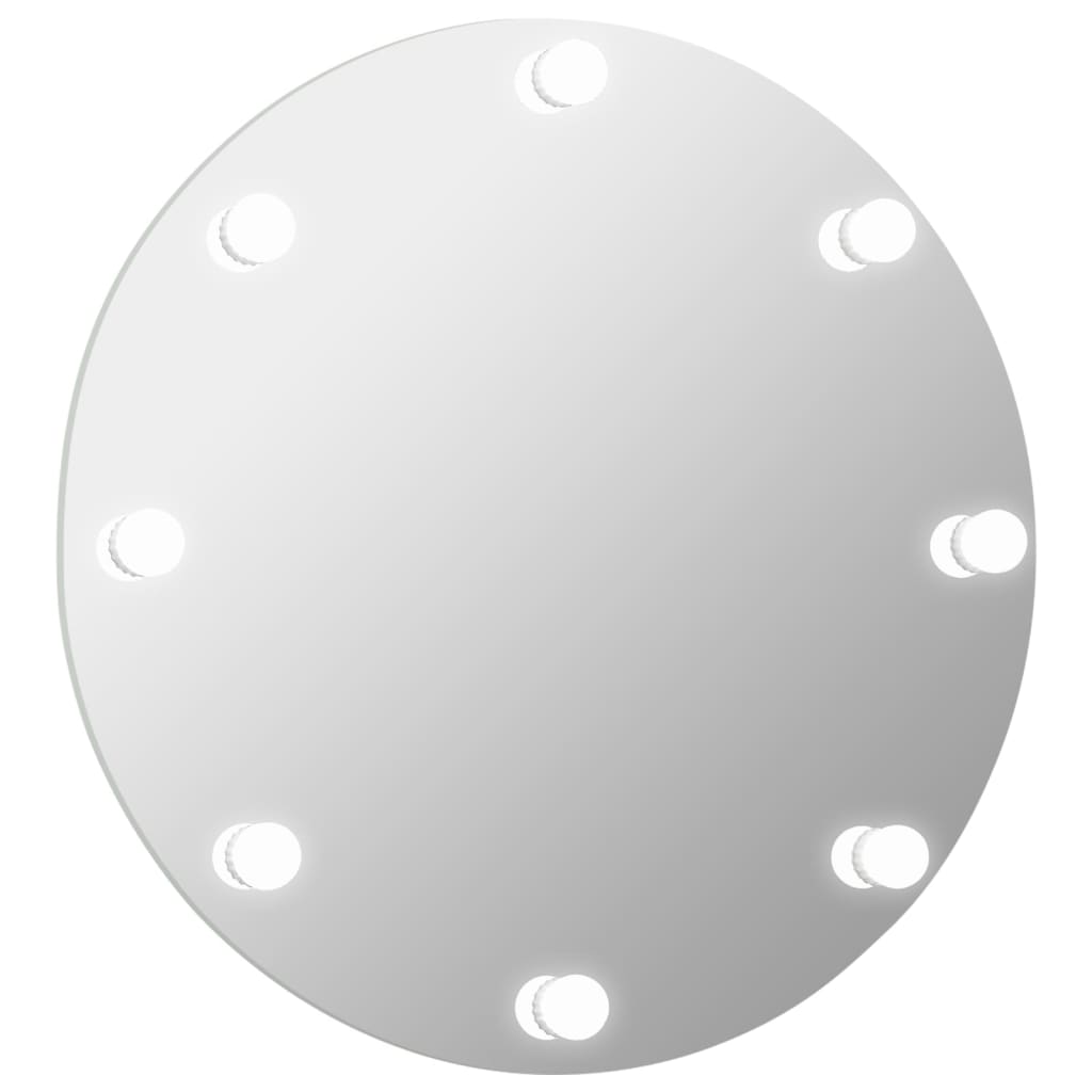 Wandspiegel ohne Rahmen mit LED-Beleuchtung Rund Glas