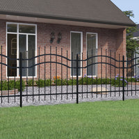 Thumbnail for Gartenzaun mit Speerspitzen Schwarz 140 cm Stahl