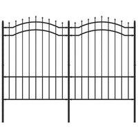 Thumbnail for Gartenzaun mit Speerspitzen Schwarz 190 cm Stahl