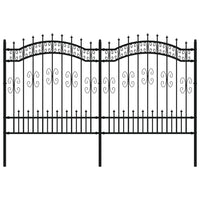 Thumbnail for Gartenzaun mit Speerspitzen Schwarz 165 cm Stahl