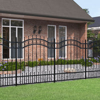 Thumbnail for Gartenzaun mit Speerspitzen Schwarz 165 cm Stahl