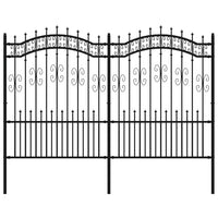 Thumbnail for Gartenzaun mit Speerspitzen Schwarz 190 cm Stahl