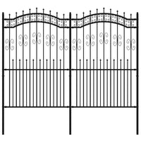 Thumbnail for Gartenzaun mit Speerspitzen Schwarz 222 cm Stahl
