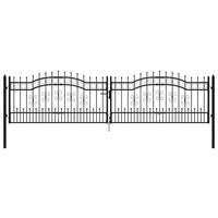 Thumbnail for Zauntor mit Speerspitzen Schwarz 406x151 cm Stahl