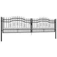 Thumbnail for Zauntor mit Speerspitzen Schwarz 406x151 cm Stahl