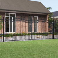 Thumbnail for Zauntor mit Speerspitzen Schwarz 406x198 cm Stahl