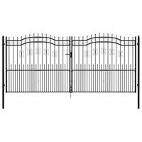 Thumbnail for Zauntor mit Speerspitzen Schwarz 406x223 cm Stahl