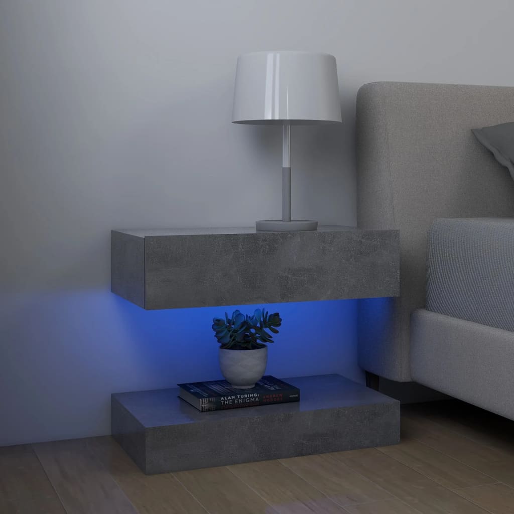 Nachttisch Betongrau 60x35 cm Spanplatte
