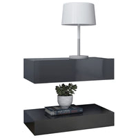 Thumbnail for Nachttisch Hochglanz-Grau 60x35 cm Spanplatte