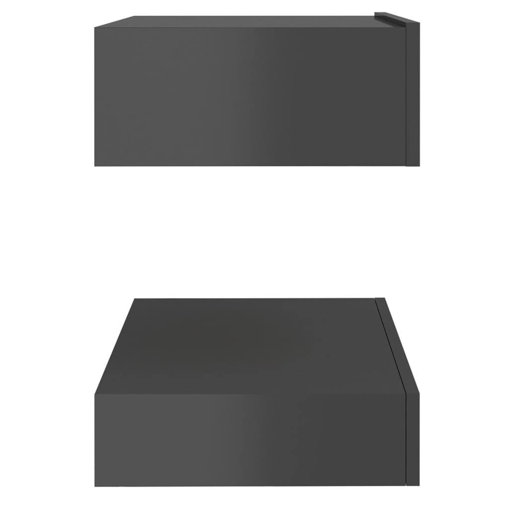 Nachttisch Hochglanz-Grau 60x35 cm Spanplatte