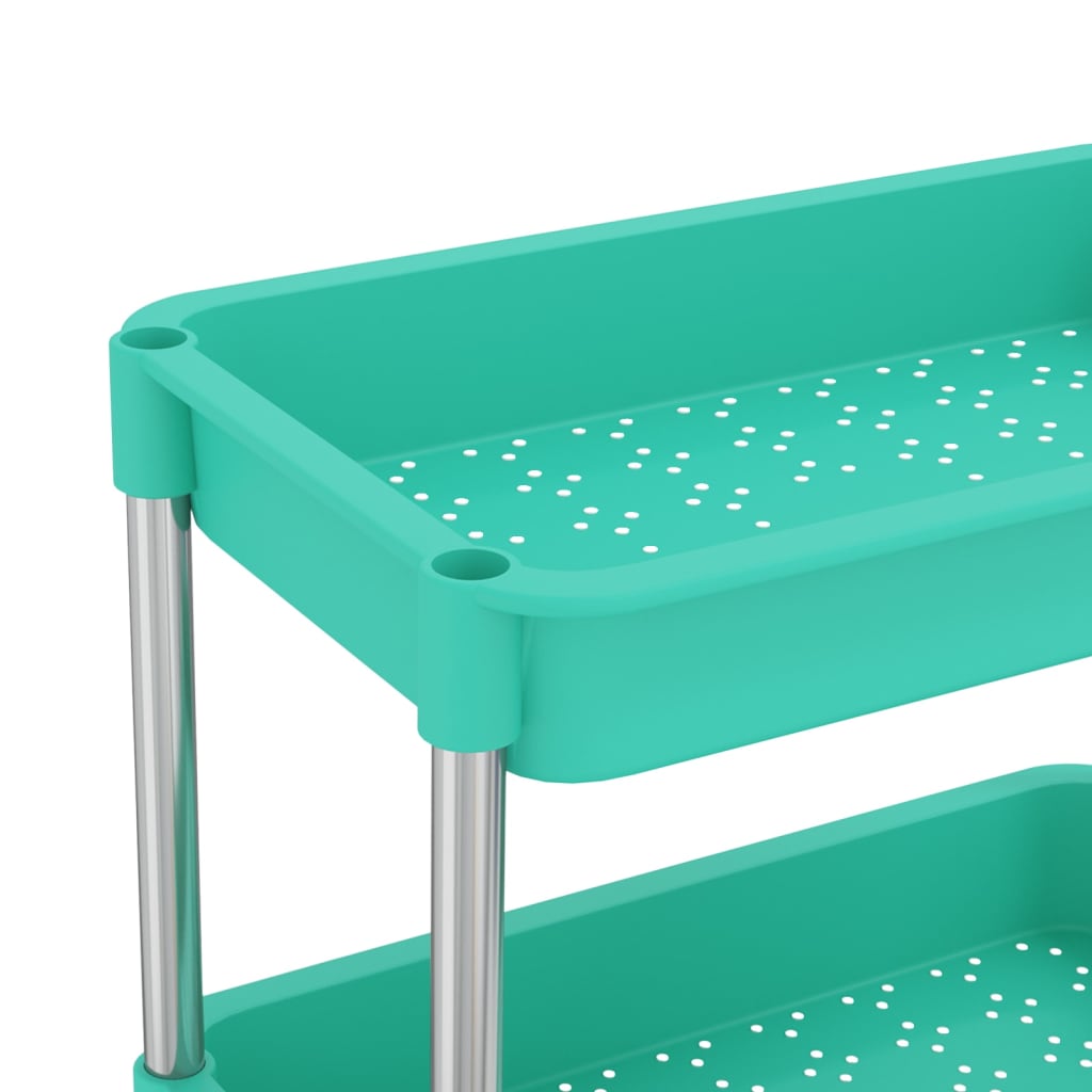 Küchenwagen 5 Etagen Türkis 40x22x116 cm Eisen und ABS