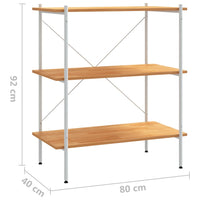 Thumbnail for Regal mit 3 Böden Weiß und Eiche-Optik 80x40x92 cm