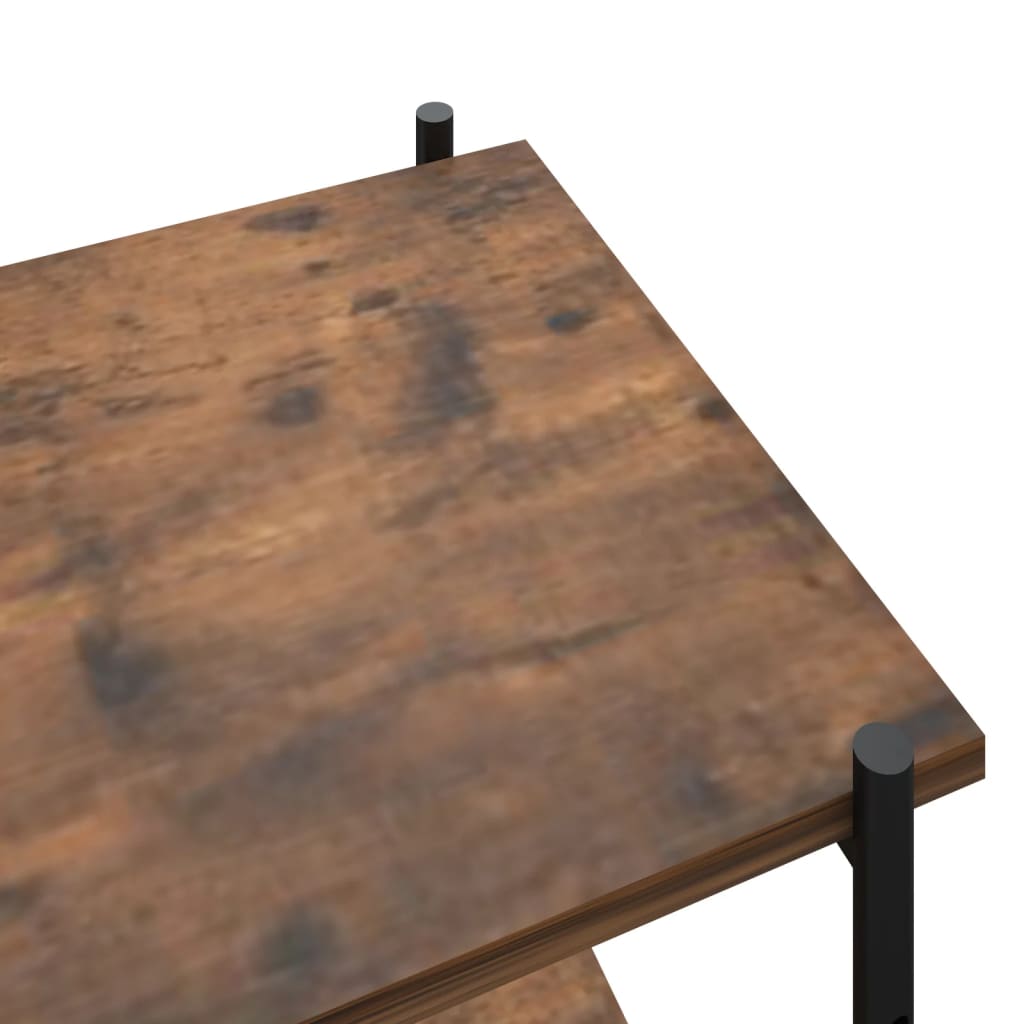 Regal mit 4 Böden Schwarz und Dunkles Holz 80x40x130 cm