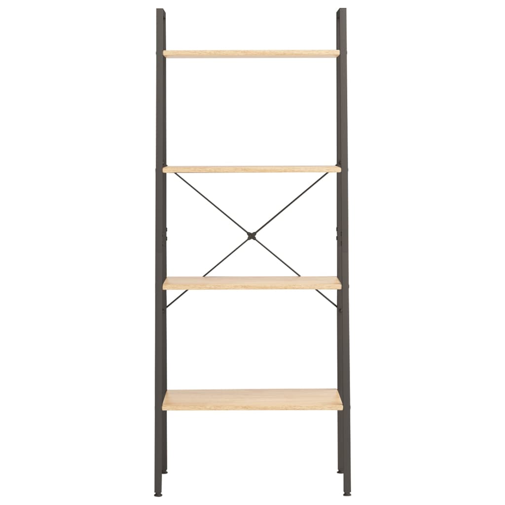 Standregal 4 Böden Hellbraun und Schwarz 56x35x140 cm