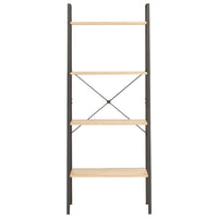 Thumbnail for Standregal 4 Böden Hellbraun und Schwarz 56x35x140 cm