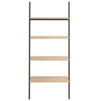 Thumbnail for Anlehnregal mit 4 Ablagen Hellbraun und Schwarz 64x34x150,5 cm