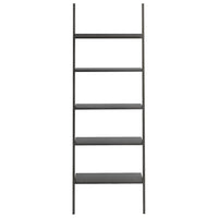 Thumbnail for Anlehnregal mit 5 Ablagen Schwarz 64x34x185,5 cm