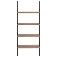 Thumbnail for Anlehnregal mit 4 Ablagen Dunkelbraun und Schwarz 64x35x152,5cm