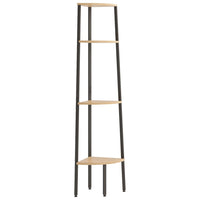 Thumbnail for Eckregal mit 4 Ablagen Hellbraun und Schwarz 45,5x31,5x150 cm