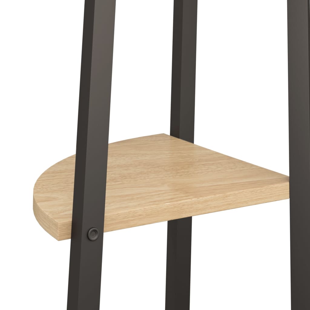 Eckregal mit 5 Ablagen Hellbraun und Schwarz 45,5x31,5x180 cm