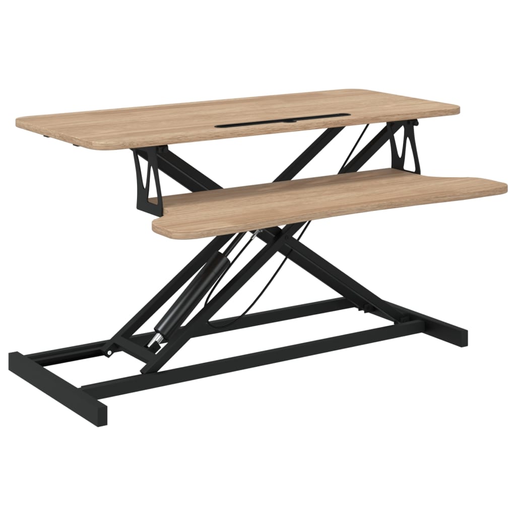 Arbeitsstation Verstellbar 90x40x(13-50) cm Stahl Holzwerkstoff