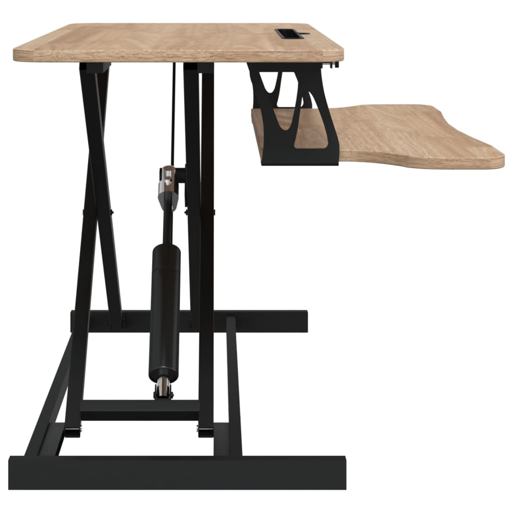 Arbeitsstation Verstellbar 90x40x(13-50) cm Stahl Holzwerkstoff