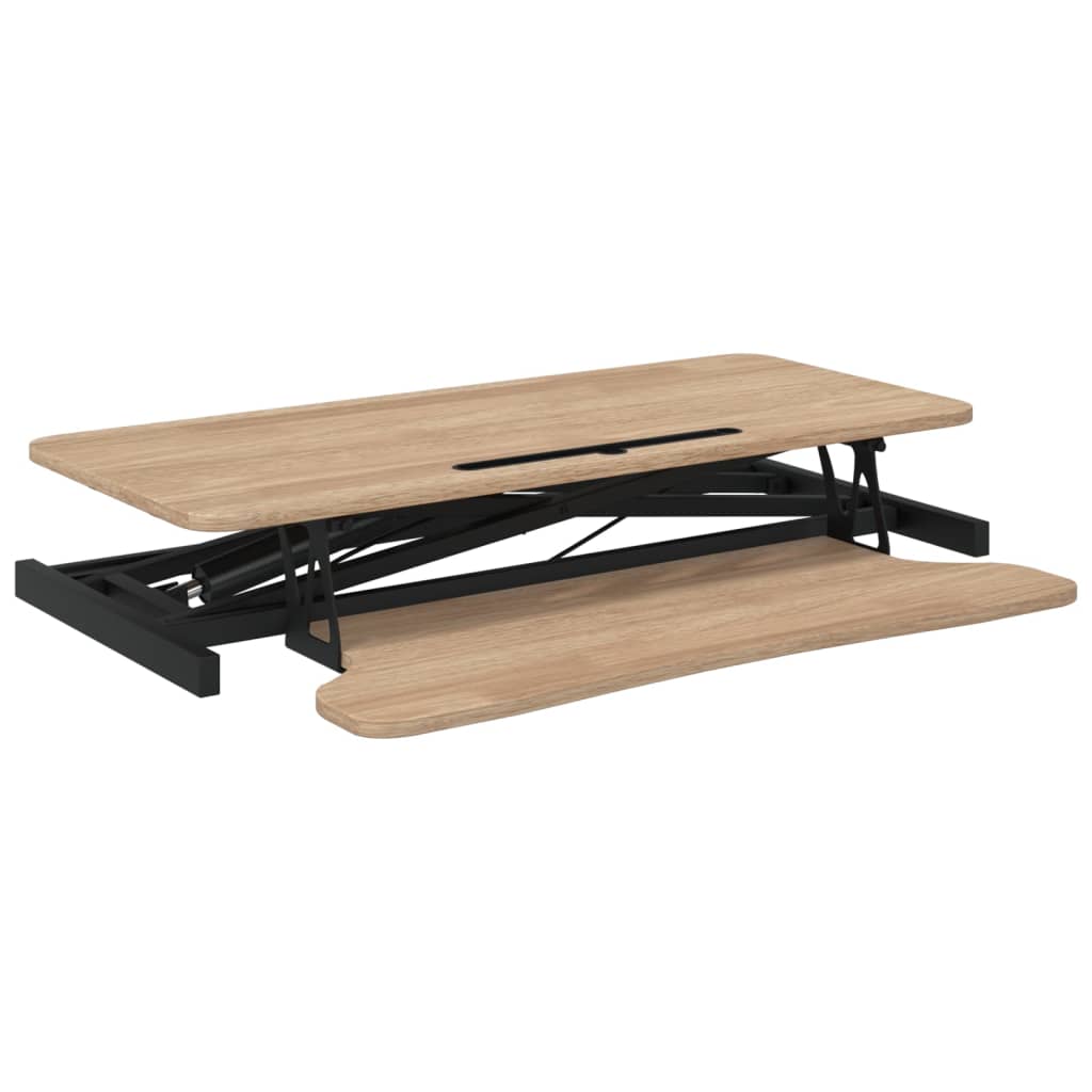 Arbeitsstation Verstellbar 90x40x(13-50) cm Stahl Holzwerkstoff
